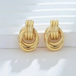 Chic Gold Layered Hoop Earrings